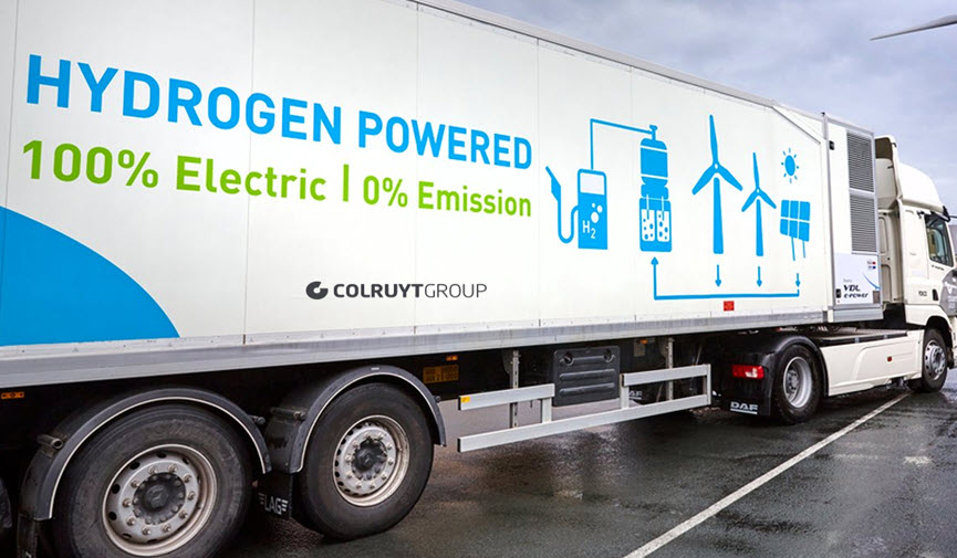Colruyt Group Hydrogen-Powered Truck for logistics transport